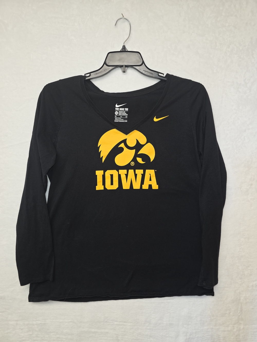 Nike Iowa Black Long Sleeve Tee with Yellow Logo